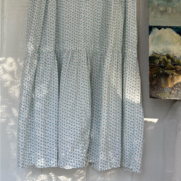 Vintage Blue Ditsy Floral Prairie Dress Large - Picture 2 of 10
